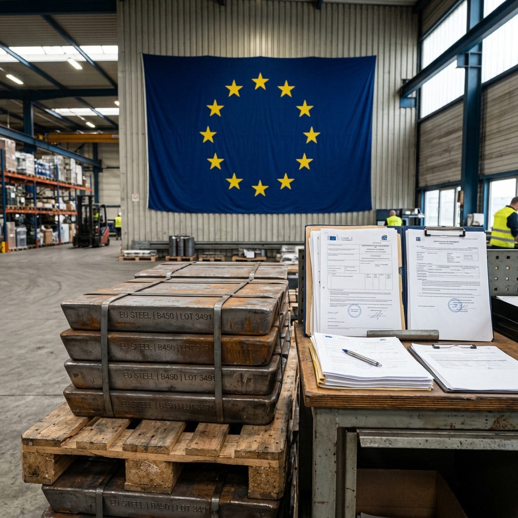Per 1 oktober 2026 moeten staalimporteurs in de EU formeel het land aangeduid waar het ingevoerde staal voor het eerst gesmolten en gegoten is (de zogenaamde "melt-and-pour" fase). Importeurs moeten ondersteunende documentatie leveren die de oorsprong van het land bewijst; anders kan de goederen op de grens worden geweigerd.